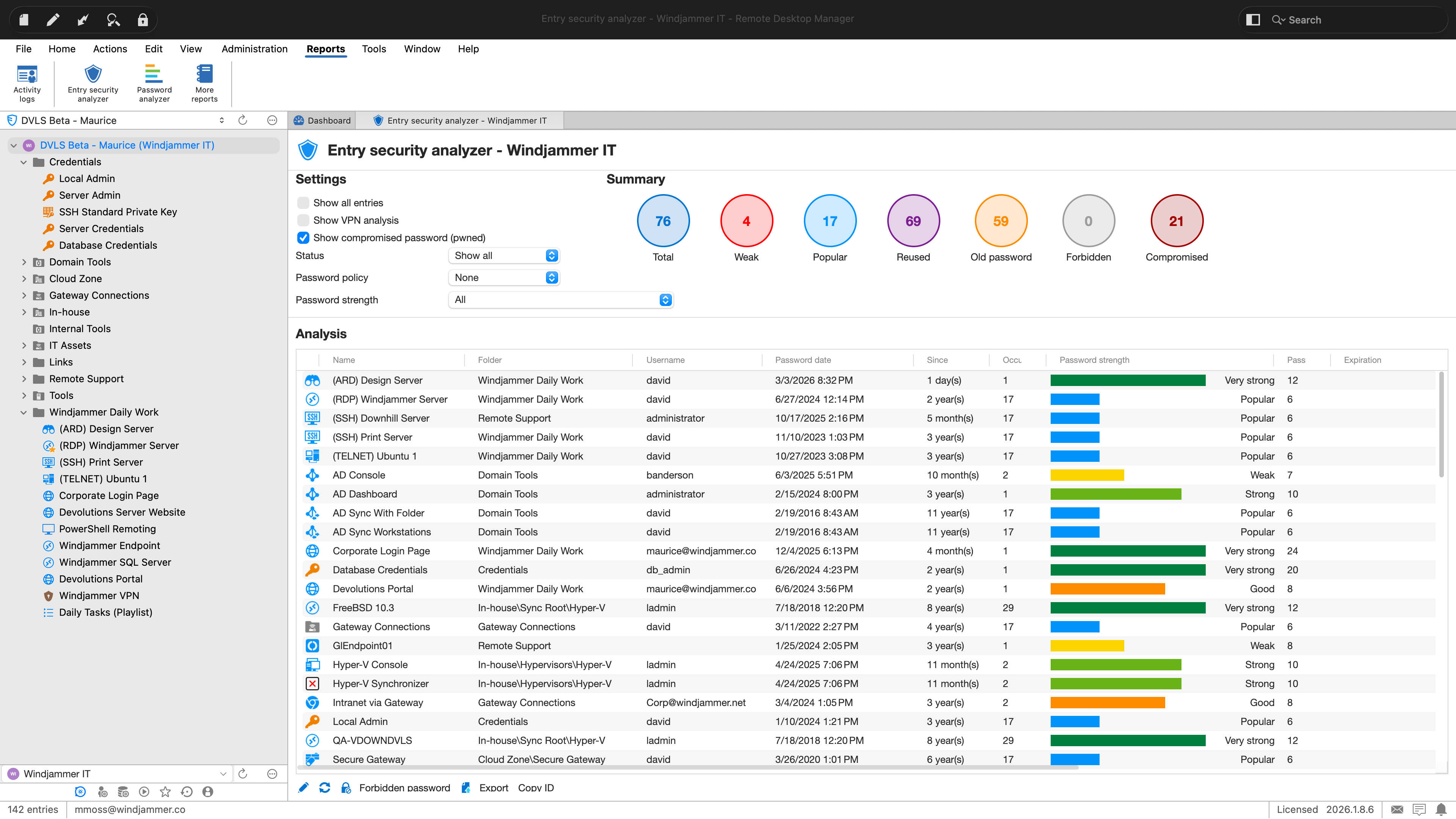 Run reports and logs to analyze entries and activities